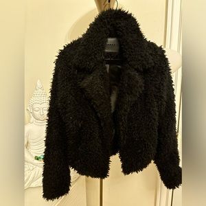 Blank NYC black furry cropped jacket